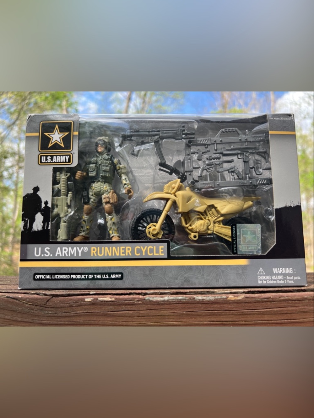 U.S. Army Runner Cycle Action Figure W/Motorcycle & Weapon Set|Damaged Packaging
